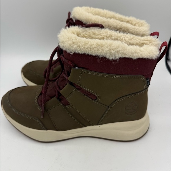 Timberland Women's Boroughs Project Waterproof lace up Boots Size 7.5 Olive - Picture 3 of 6